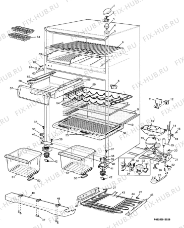 Взрыв-схема холодильника Electrolux ER5200D - Схема узла Section 4